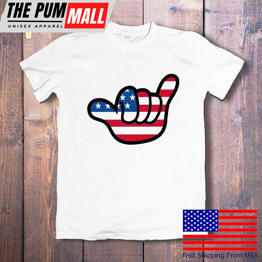 Usa Shaka Hand Patriotic Hang Loose July 4th T-Shirt