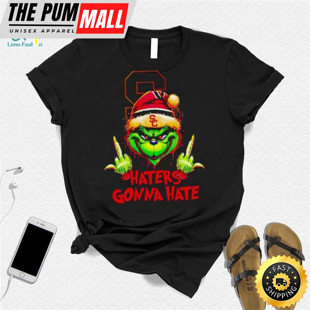 Usc Trojans Grinch Middle Finger Haters Gonna Hate Shirt