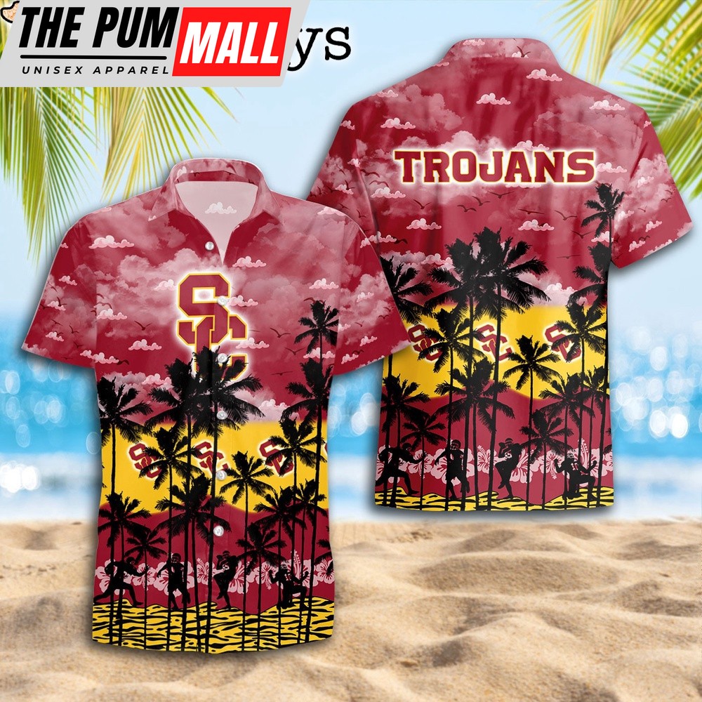 USC Trojans Palms Tree Hawaiian Shirt