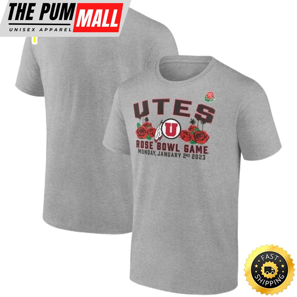 Utah Utes Branded 2025 Rose Bowl Gameday Stadium Heather Gray T-shirt