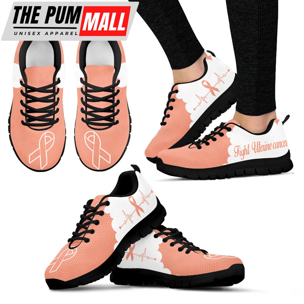 Uterine Cancer Shoes Cloudy Sneaker Walking Shoes – Best Gift For Men And Women – Cancer Awareness Shoes