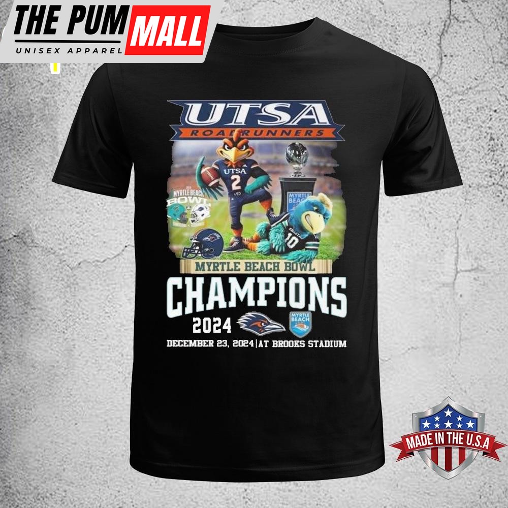UTSA Roadrunners Myrtle Beach Bowl Champions 2024 Mascot Unisex T-Shirt