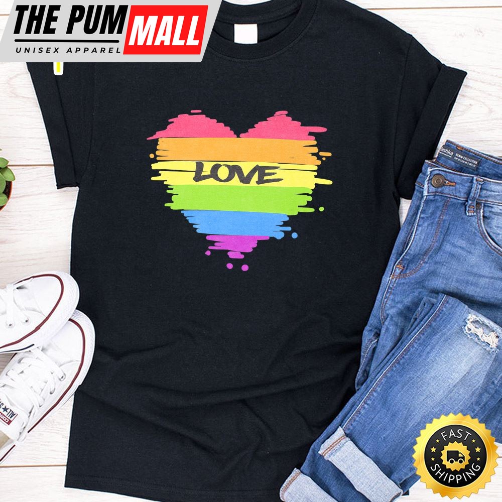 Valentine Love Love Heart Festival LGBT Gay Pride Love You Premium Valentines Day T-shirt