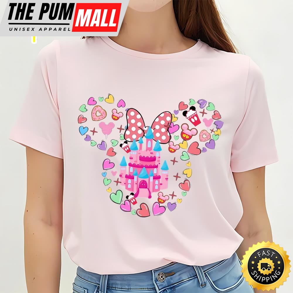 Valentine Mickey Mouse Disney Castle Love Shirt