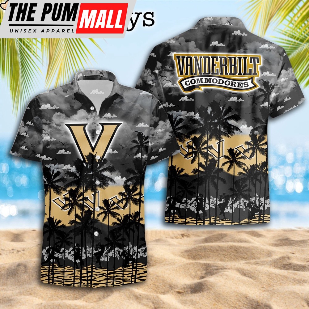 Vanderbilt Commodores Palms Tree Hawaiian Shirt