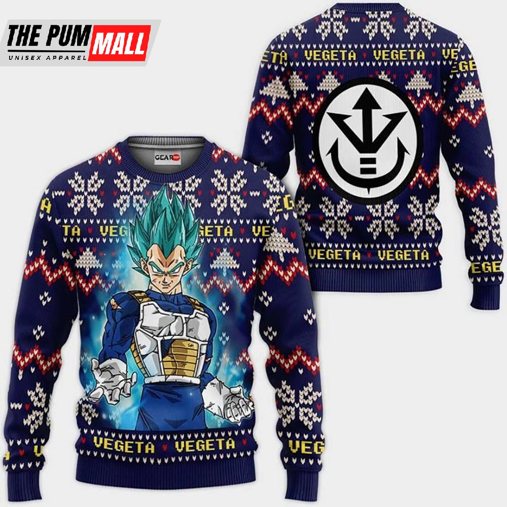 Vegeta Blue Ugly Christmas Dragon Ball Sweater