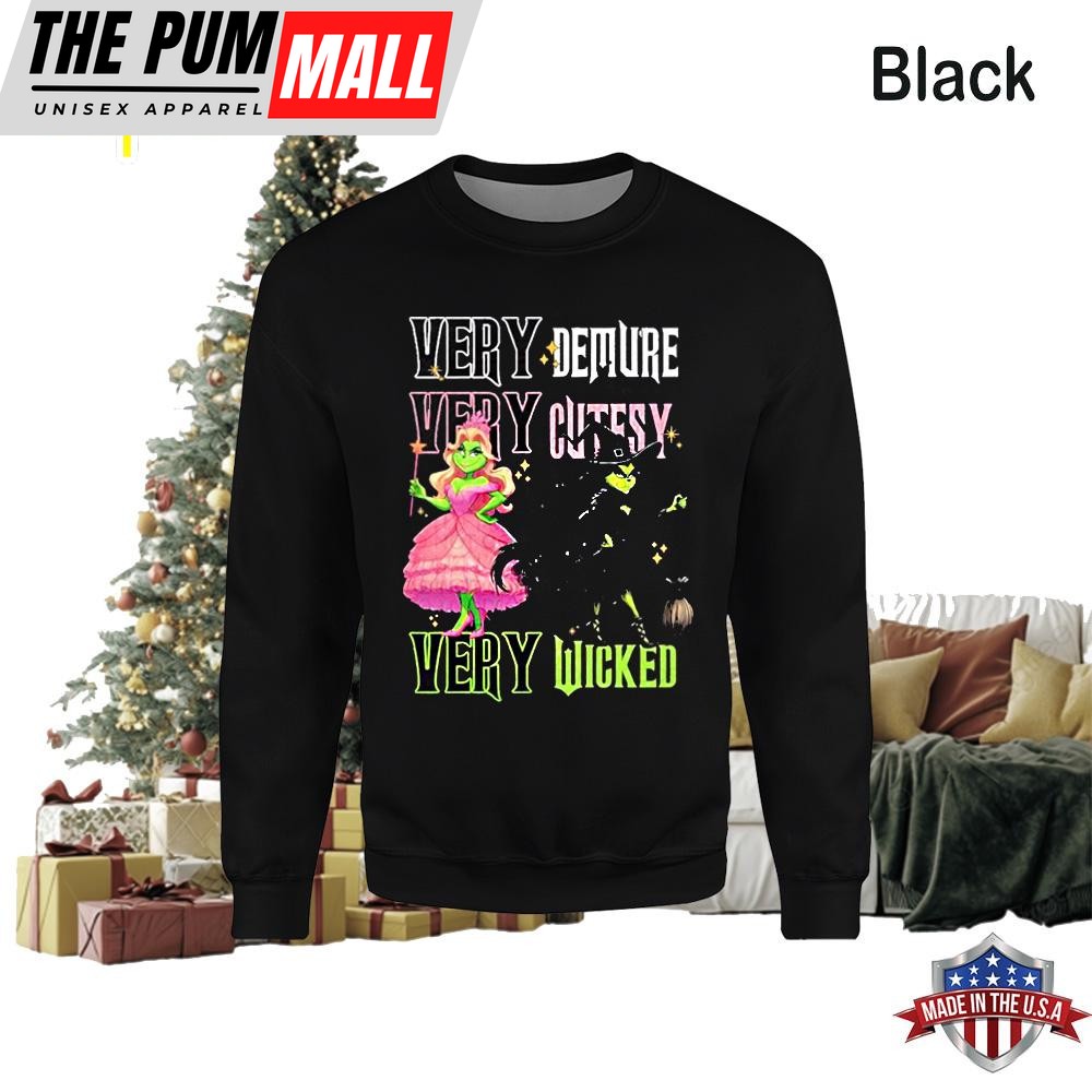 Very Demure Very Cutesy Very Wicked Grinch Christmas T-Shirt