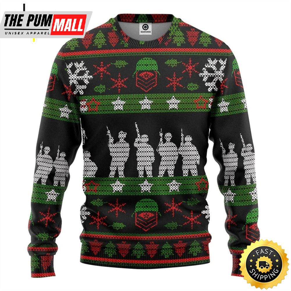 Veteran Soldier Ugly Christmas Sweater