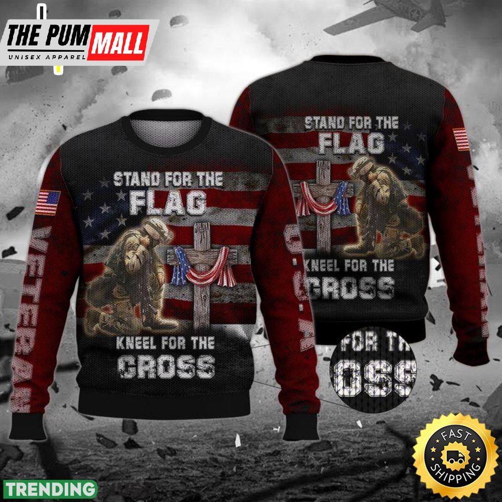 Veteran Stand For The Flag Ugly Christmas Sweater Cute Christmas Gift For Men And Women