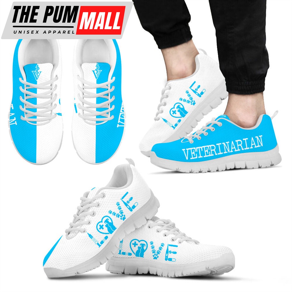 Veterinarian Love Blue White Shoes Fashion Sneaker Comfortable Running Walking Lightweight Casual Shoes Malalan