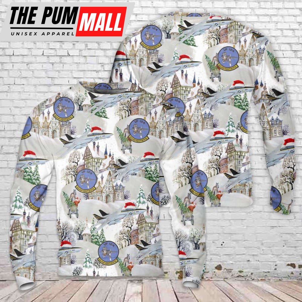 VF-124 Gunfighters Christmas Sweater: US Navy F-14A Tomcat Fighter Squadron 124