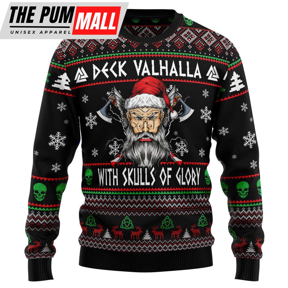 Viking Valhalla Skulls of Glory HT102717 Ugly Christmas Sweater