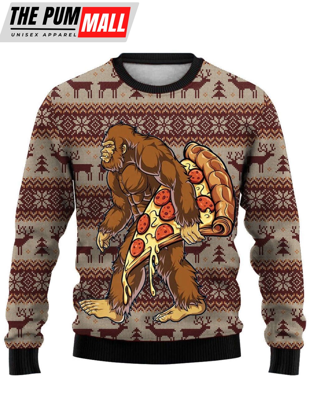 vintage-big-foot-print-crew-neck-sweatshirt-ugly-christmas-sweater-for-family-dtqfp94k Vintage Big Foot Print Crew Neck Sweatshirt, Ugly christmas Sweater For Family