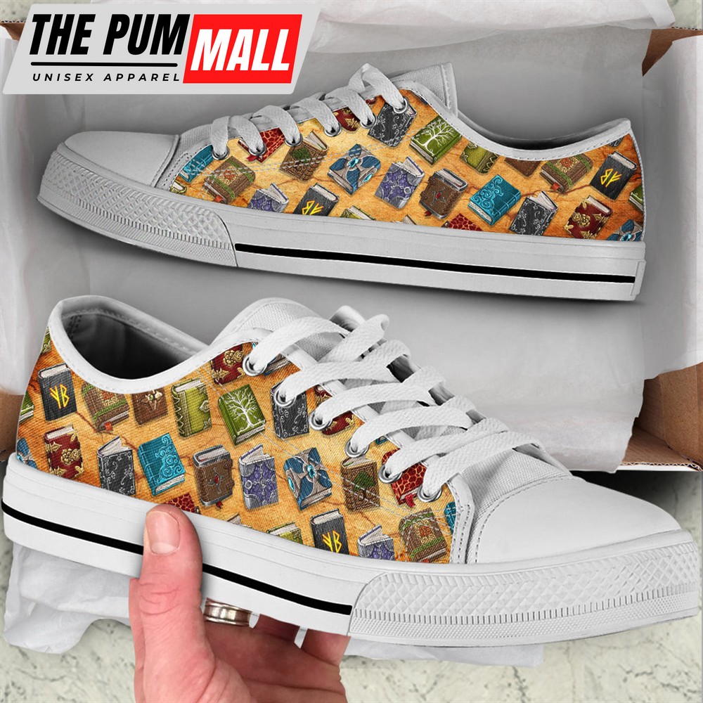 Vintage Books Magic Patterns Low Top Shoes – Casual Trendy Fashion Shoes Gift For Adults – Sneaker For Walking