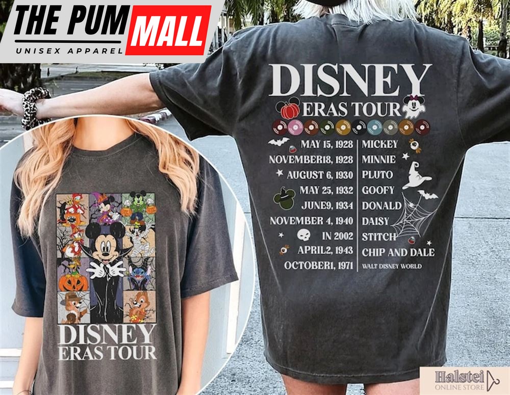 Vintage Disney Eras Tour 2 Sides Shirt, Mickey and Friends Halloween Shirt