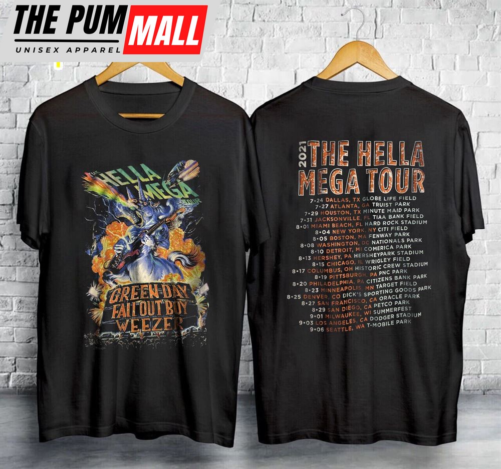 Vintage Green Day Hella Mega Tour Shirt Music Rock Band Men Gift Tee