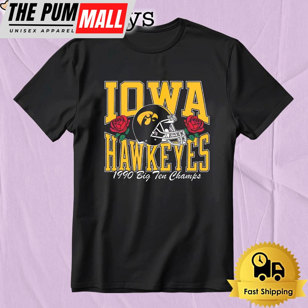 Vintage Iowa 1990 Big Ten Logo Football Helmet T-Shirt