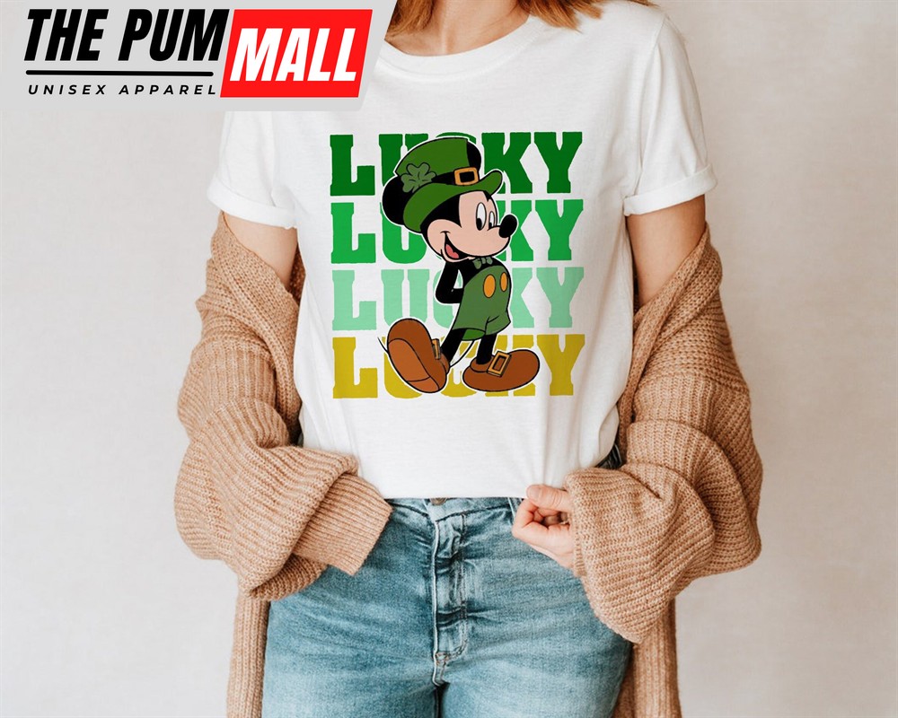 Vintage Lucky Day Mickey St Patricks Family Matching Shirt