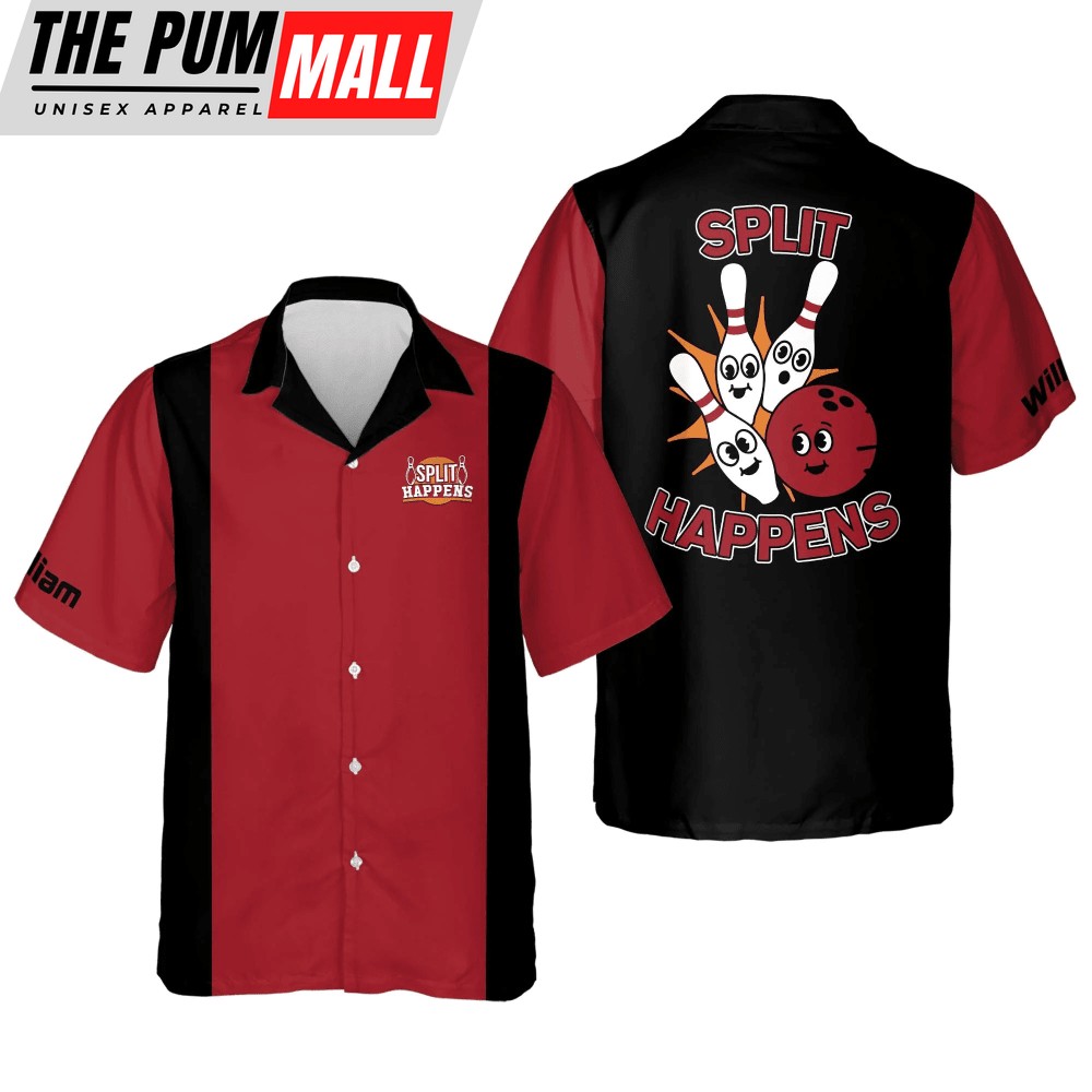 Vintage Split Happens Bowling Hawaiian Shirt – Perfect Summer Gift for Bowling Team