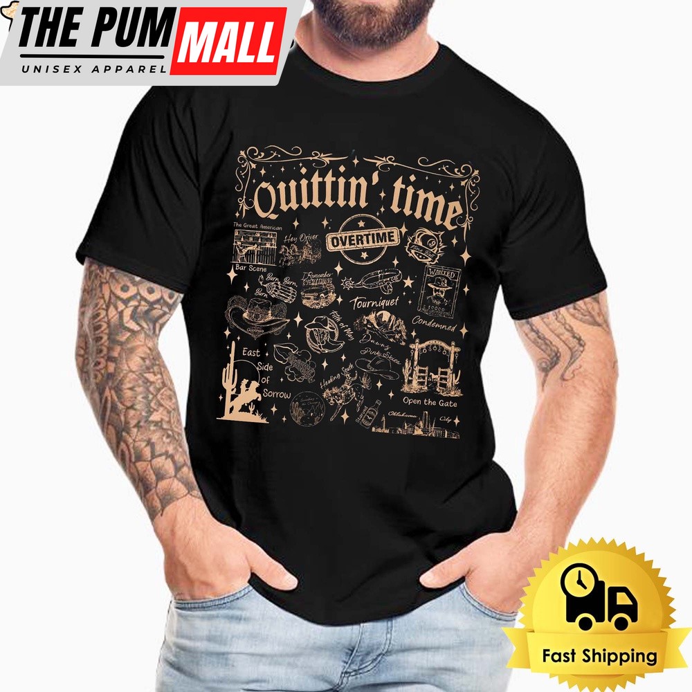 Vintage Zach Bryan Quittin Time Tour 2024 Unisex T-Shirt