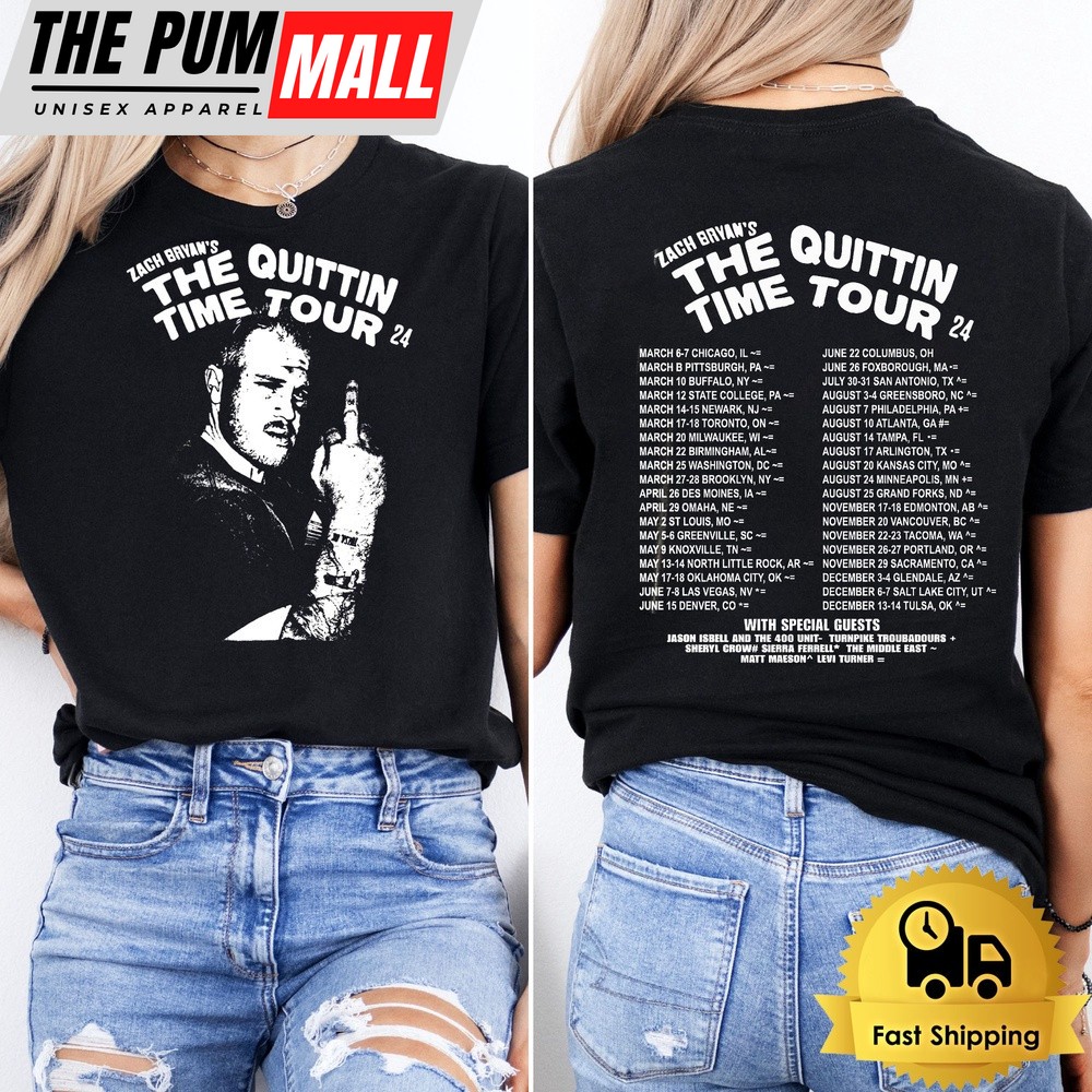 Vintage Zach Bryan The Quittin Time Tour 2024 Unisex T-Shirt