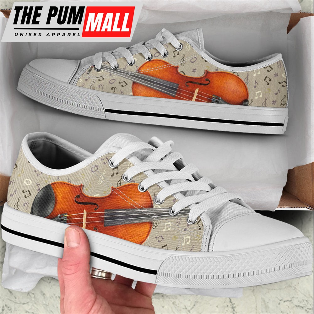 Violin Classic Low Top Music Shoes – Fashionable Low Top Casual Shoes Gift For Adults – Sneaker For Walking