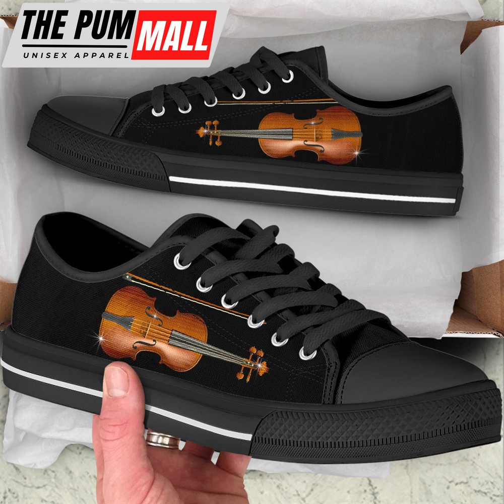 Violin Low Top Music Shoes – Fashionable Low Top Casual Shoes Gift For Adults – Sneaker For Walking