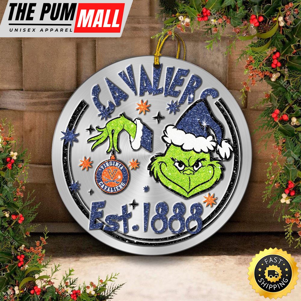 Virginia Cavaliers Grinch Circle Ornaments Christmas Limited Edition