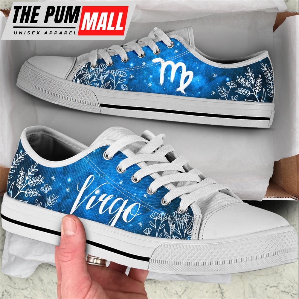 Virgo Zodiac Foliage Low Top Shoes – Trendy Fashion Casual Shoes Gift For Adults – Best Shoes For Him Or Her
