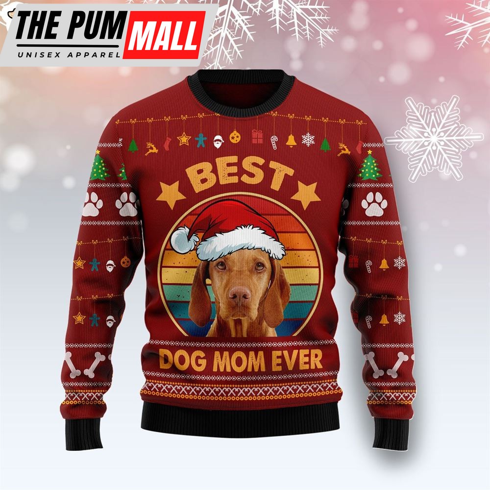 Vizsla Best Dog Mom Ever Ugly Christmas Sweater – Best Xmas Gifts – Dog Memorial Gift