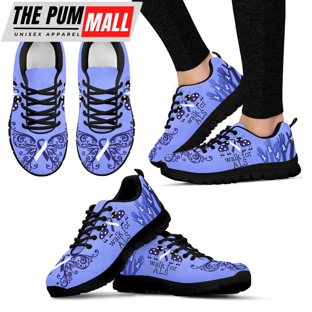 Walk For Als Shoes Sneaker Walking Shoes – Best Gift For Men And Women – Cancer Awareness Shoes