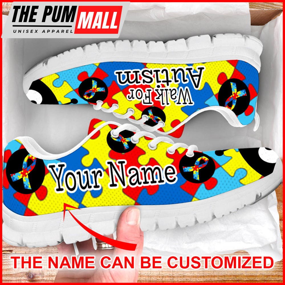 Walk For Autism Lady Bug Sneaker – Personalized Custom – Best Shoes For Men And Women