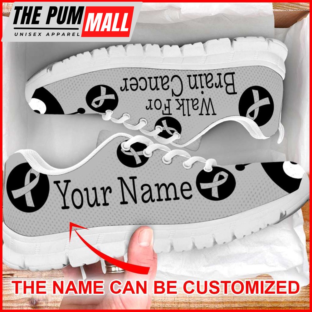 Walk For Brain Cancer Lady Bug Sneaker – Personalized Custom – Best Shoes For Men And Women