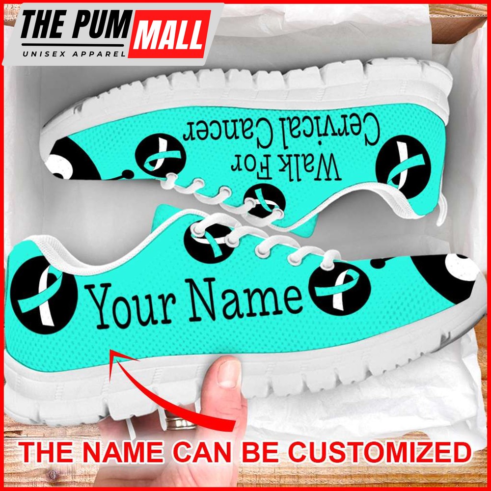 Walk For Cervical Cancer Lady Bug Sneaker – Personalized Custom – Best Shoes For Men And Women