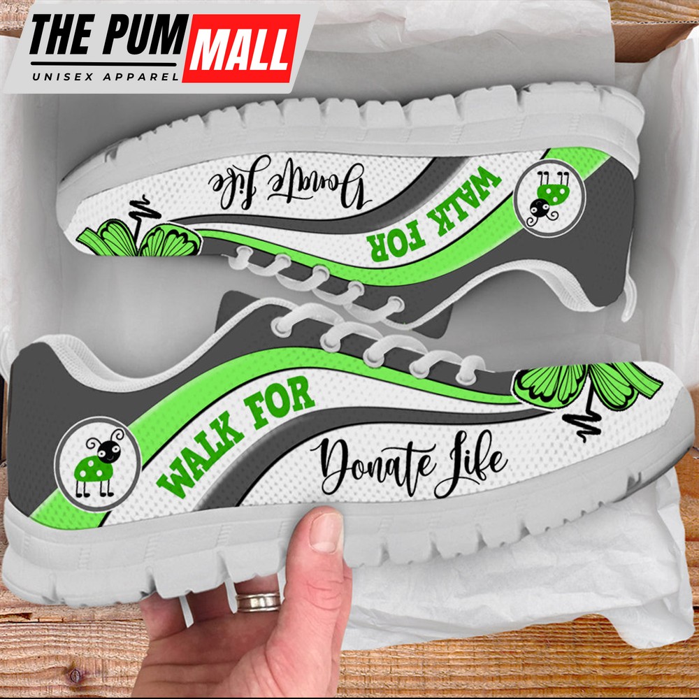 Walk For Donate Life Shoes Symbol Stripes Pattern Sneaker Walking Shoes – Best Shoes For Men And Women