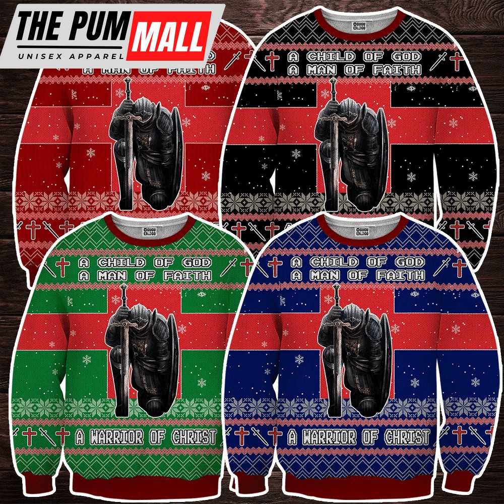 Warrior of Christ Christmas Sweater: Perfect Christmas Gift for Veterans