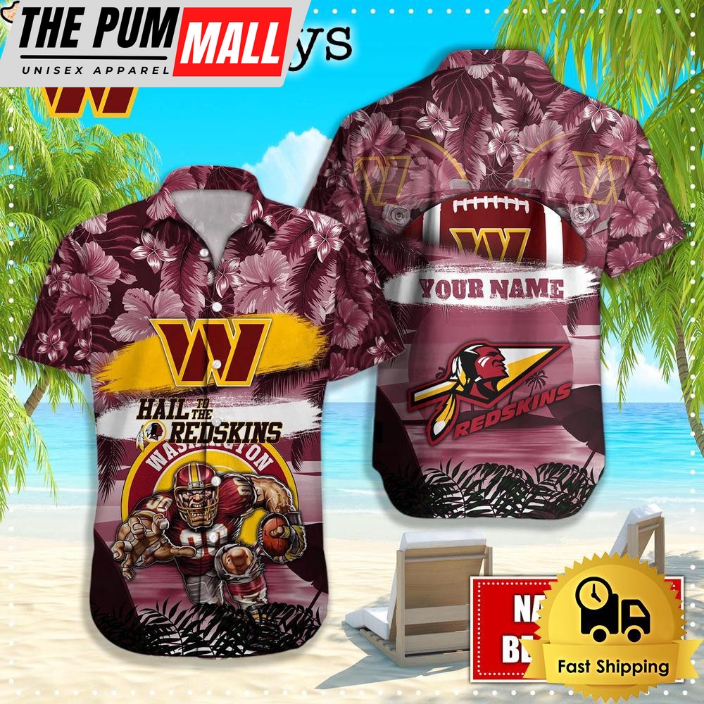 Washington Commanders Mascot Football Hawaiian Shirt, NFL Aloha Shirts
