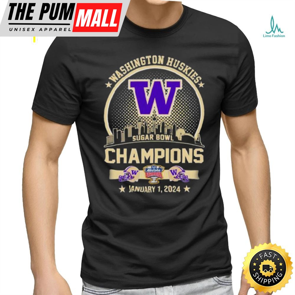 Washington Huskies Champions 2025 Sugar Bowl City Skyline Shirt