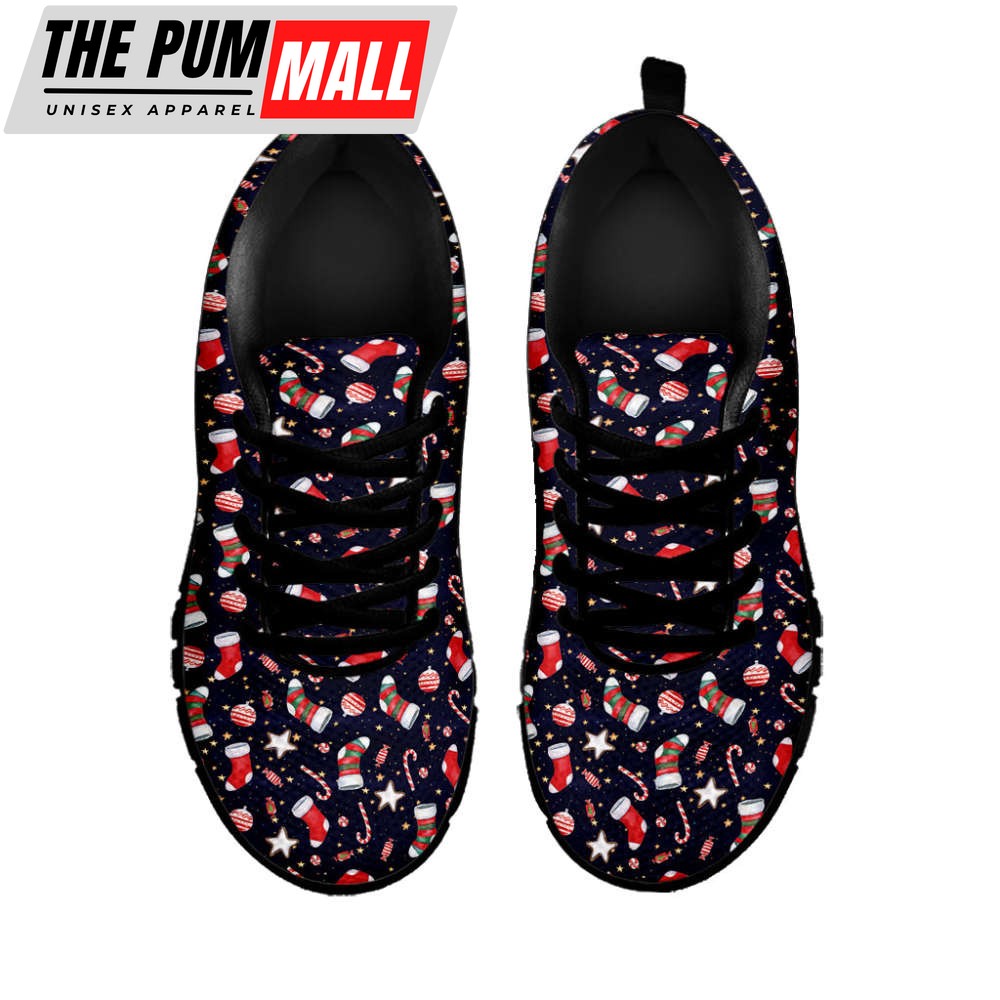 watercolor-merry-christmas-pattern-print-black-running-shoes-gift-for-men-and-w-g0a0uee3 Watercolor Merry Christmas Pattern Print Black Running Shoes, Gift For Men And Women