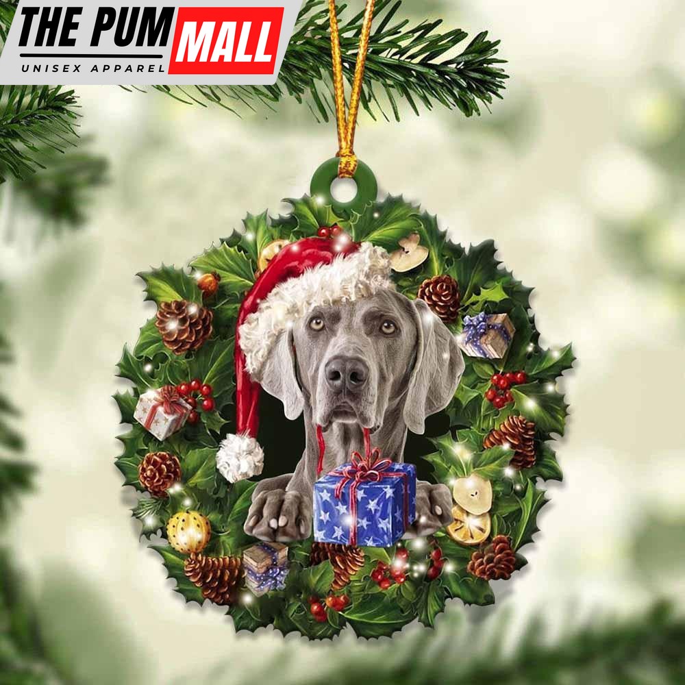 Weimaraner And Christmas Ornament – Acrylic Dog Ornament – Gifts For Dog Lovers Limited Edition