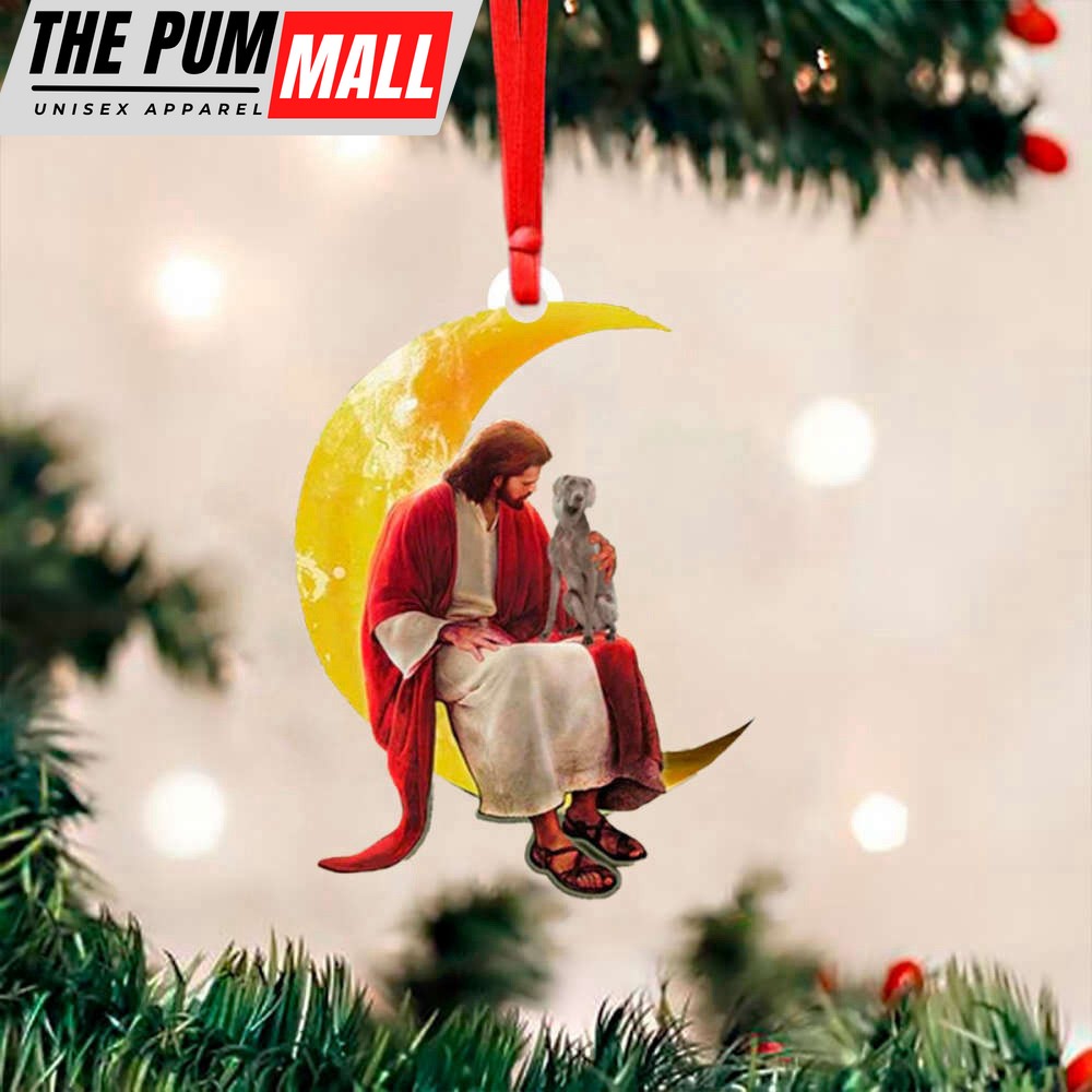 Weimaraner And Jesus Christmas Ornament Dog Lover Christian Christmas Ornaments Limited Edition