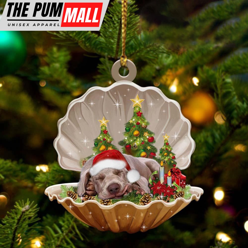 Weimaraner3 – Sleeping Pearl in Christmas Two Sided Ornament – Christmas Ornaments For Dog Lovers Limited Edition