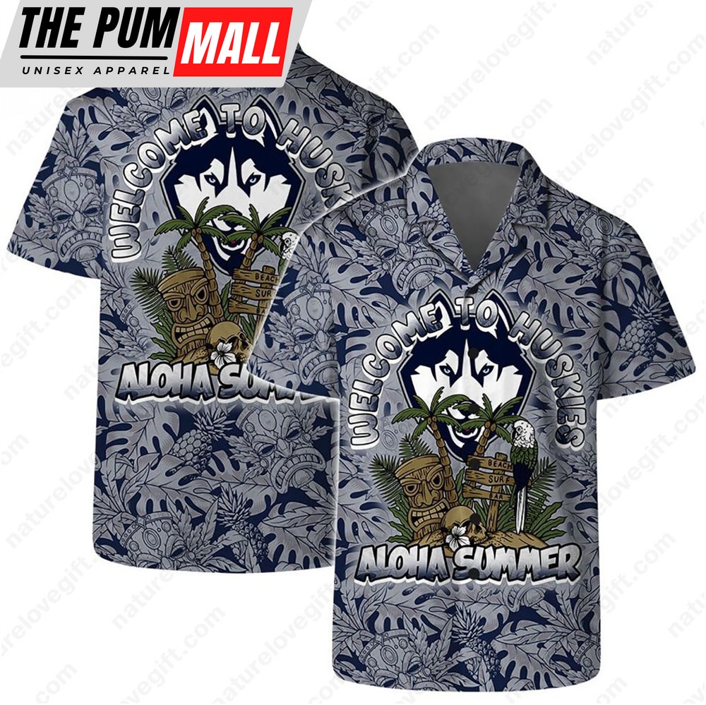 Welcome To Huskies Aloha Summer UConn Huskies Hawaiian Shirt