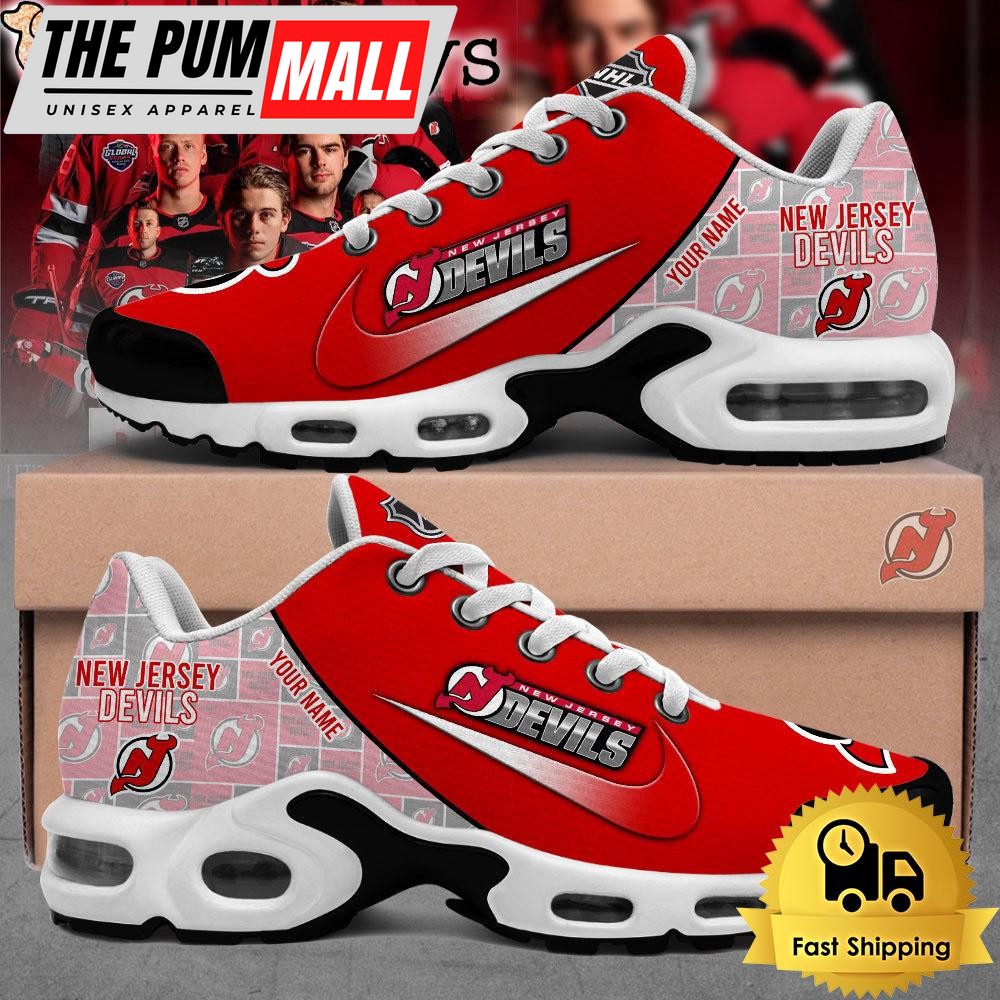 Welcome to New Seasion New Jersey Devils Custom Name Air Max Plus Shoes