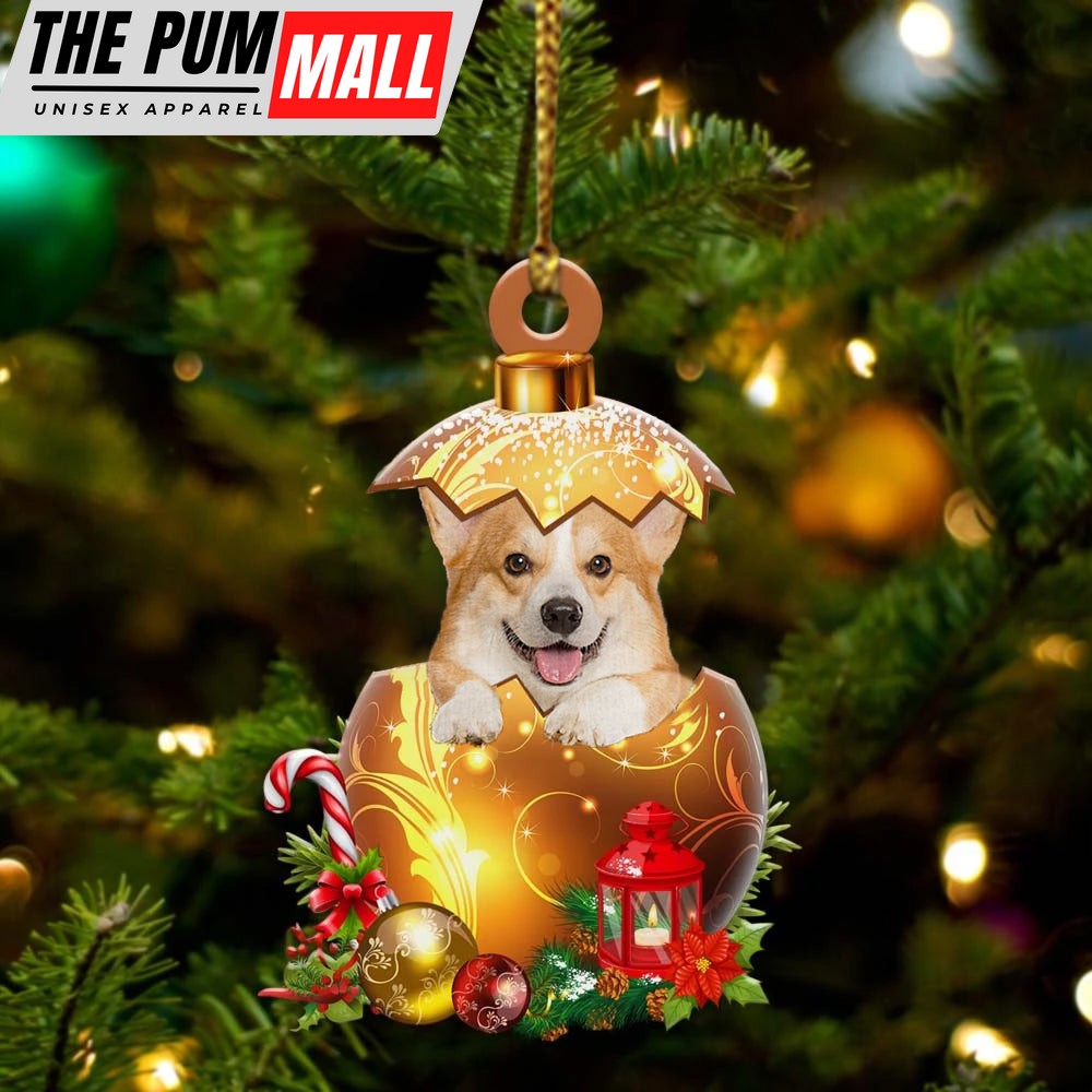 Welsh-Corgi In Golden Egg Christmas Ornament – Car Ornament – Unique Dog Gifts For Owners Limited Edition