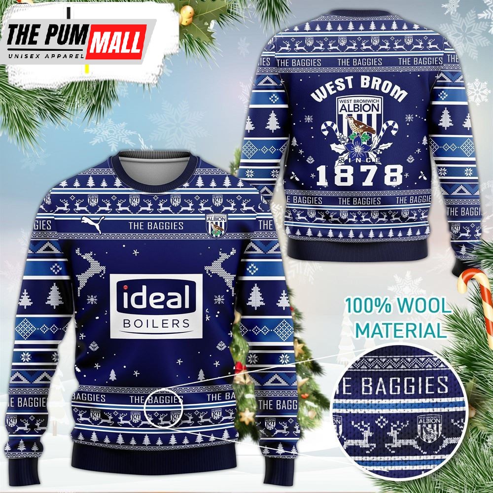 West Bromwich Albion Fc The Baggies Ugly Christmas Sweater