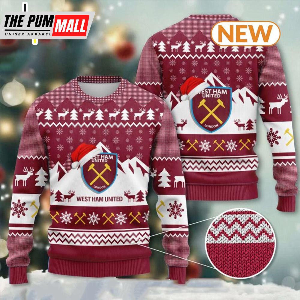West Ham United FC Ugly Christmas Sweater Shirt, Sweatshirt