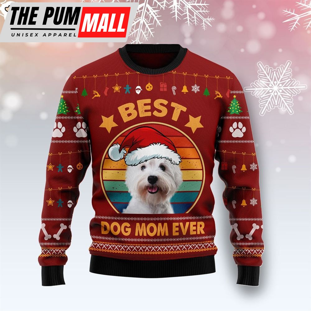 West Highland White Terrier Best Dog Mom Ever Ugly Christmas Sweater – Gifts For Dog Lovers