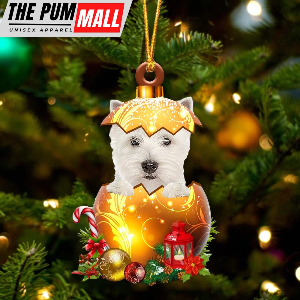 West Highland White Terrier. In Golden Egg Christmas Ornament – Car Ornament – Unique Dog Gifts For Owners Limited Edition