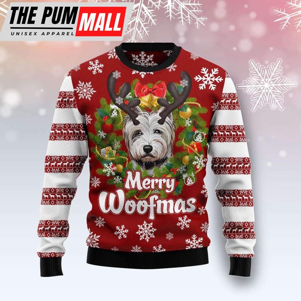 West Highland White Terrier Woofmas Ugly Christmas Sweater, Gift For Christmas